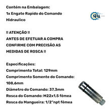 Carregar imagem no visualizador da galeria, Engate Rápido M22x1,5 - 1/2 npt - 5152184