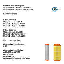 Carregar imagem no visualizador da galeria, Kit Filtro de Ar interno e externo - 055125 e 055124