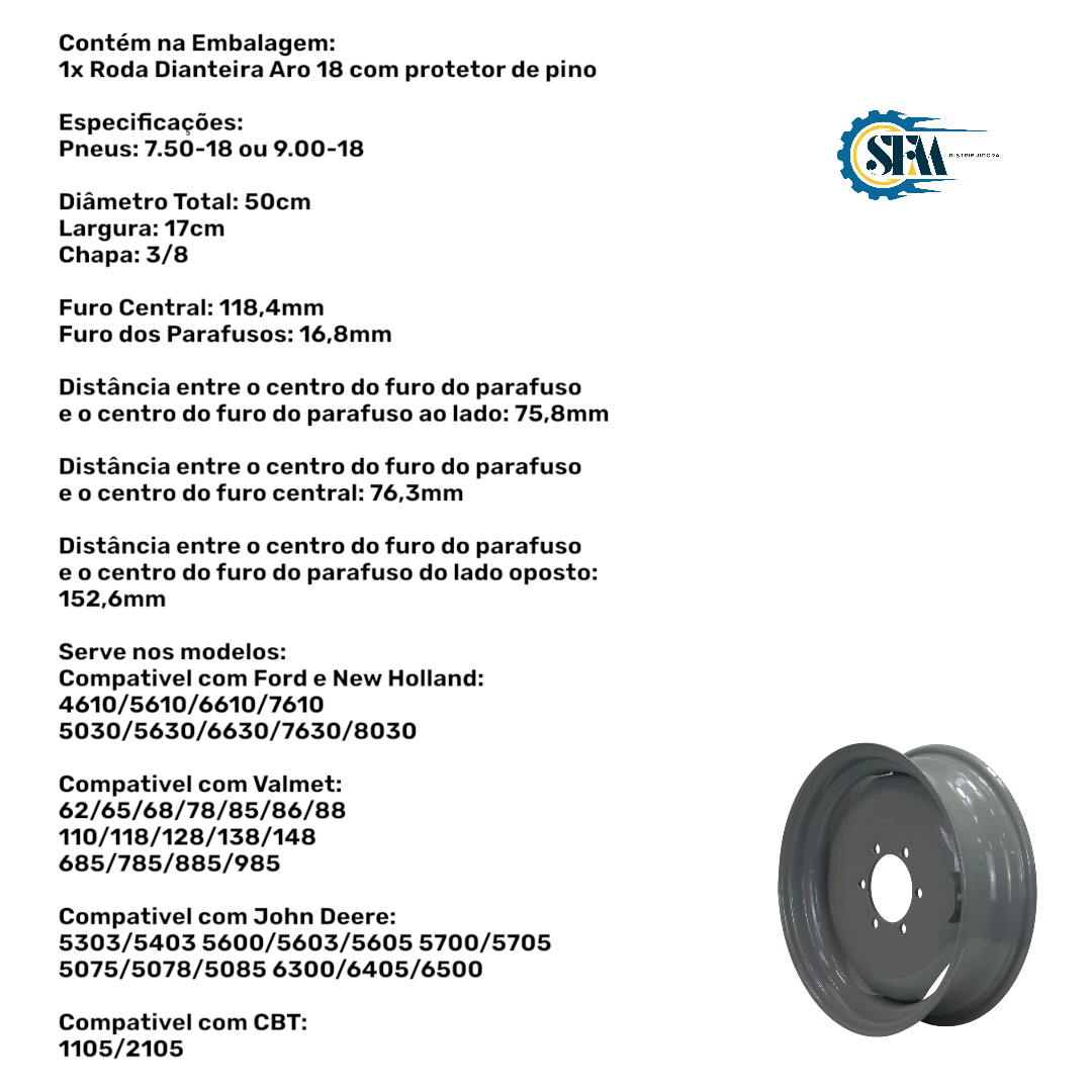 Roda Aro 18 6 furos 5.5x18 - 189101