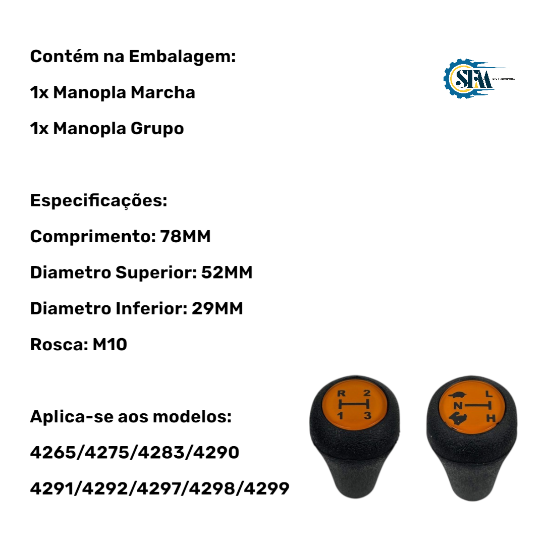 Kit Manoplas 3 Marchas e Grupo Reduzida - 6234502 e 6234509