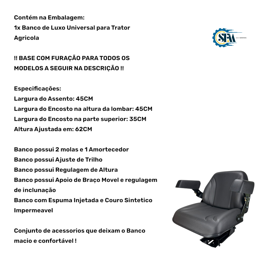 Banco Universal de luxo com espuma plus e apoio de braço - 2800980