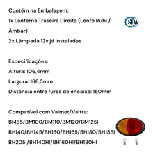 Carregar imagem no visualizador da galeria, Lanternas traseira lado direito com lâmpadas - 85194201
