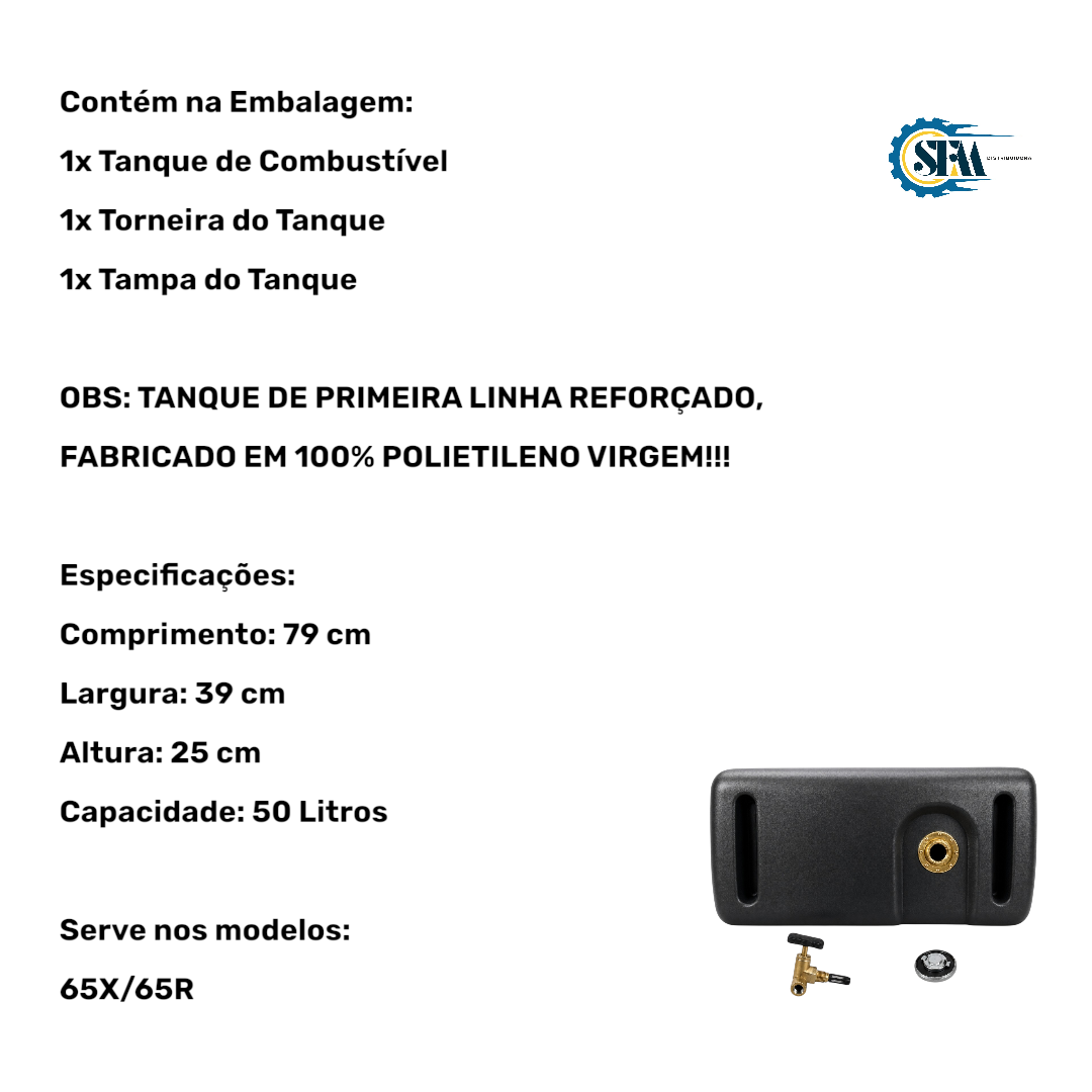 Tanque de combustível com torneira e tampa - 487261 / 490353 e D5NN9030A