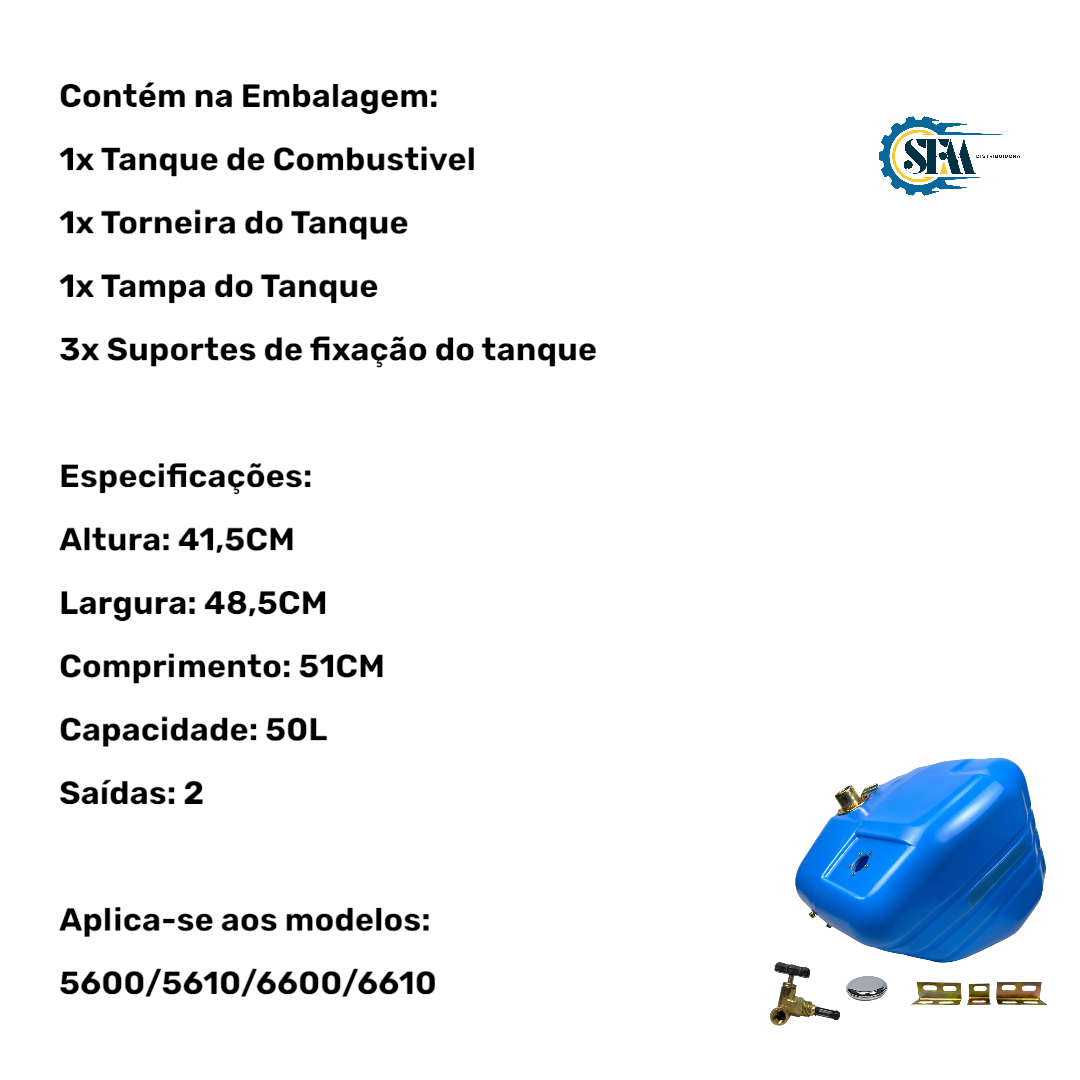 Tanque com Torneira e Tampa Trator Ford 5600/5610/6600/6610