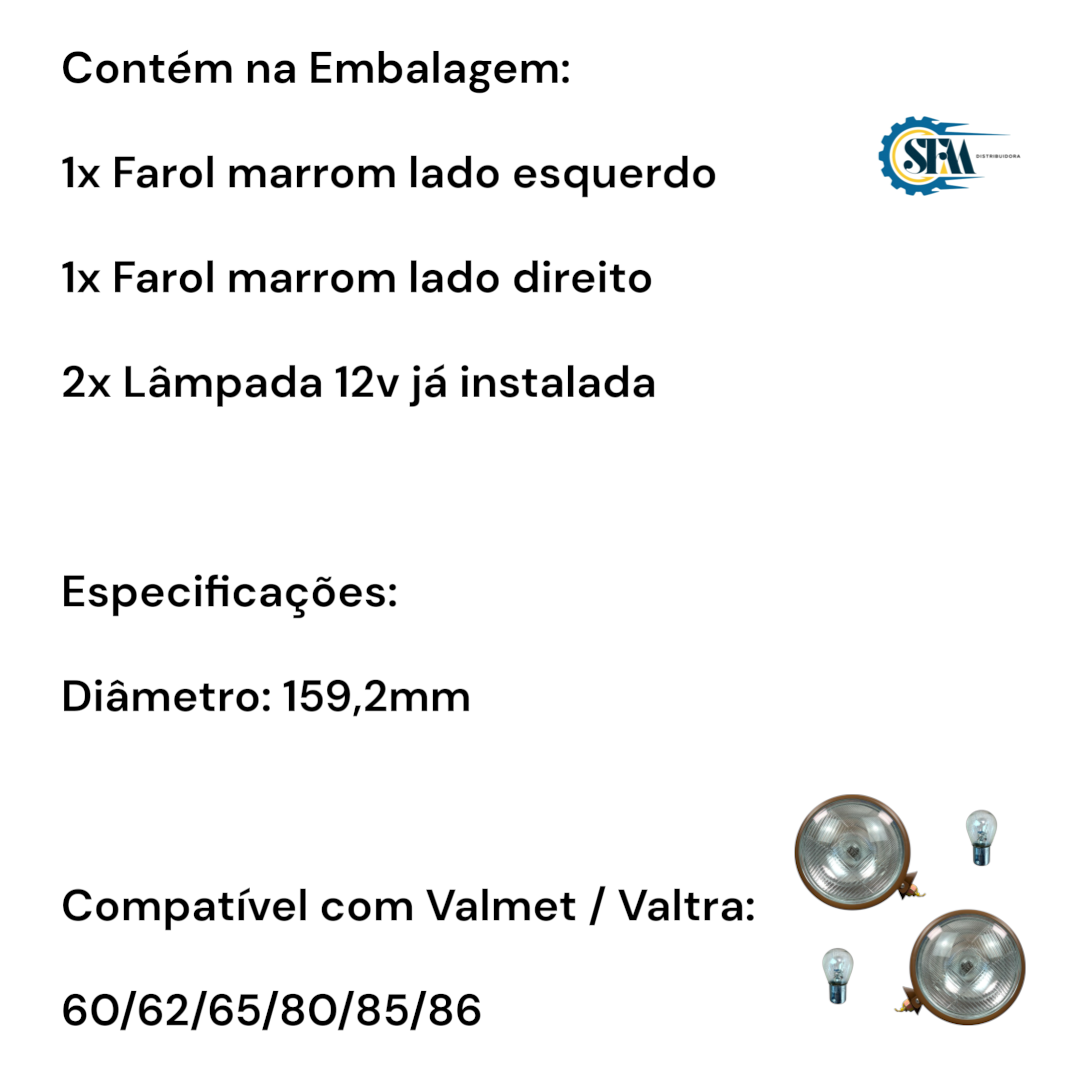 Kit Faroís dianteiros com lâmpadas - 190300