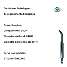 Carregar imagem no visualizador da galeria, Escapamento Silencioso com bocal de 54mm - 1484528
