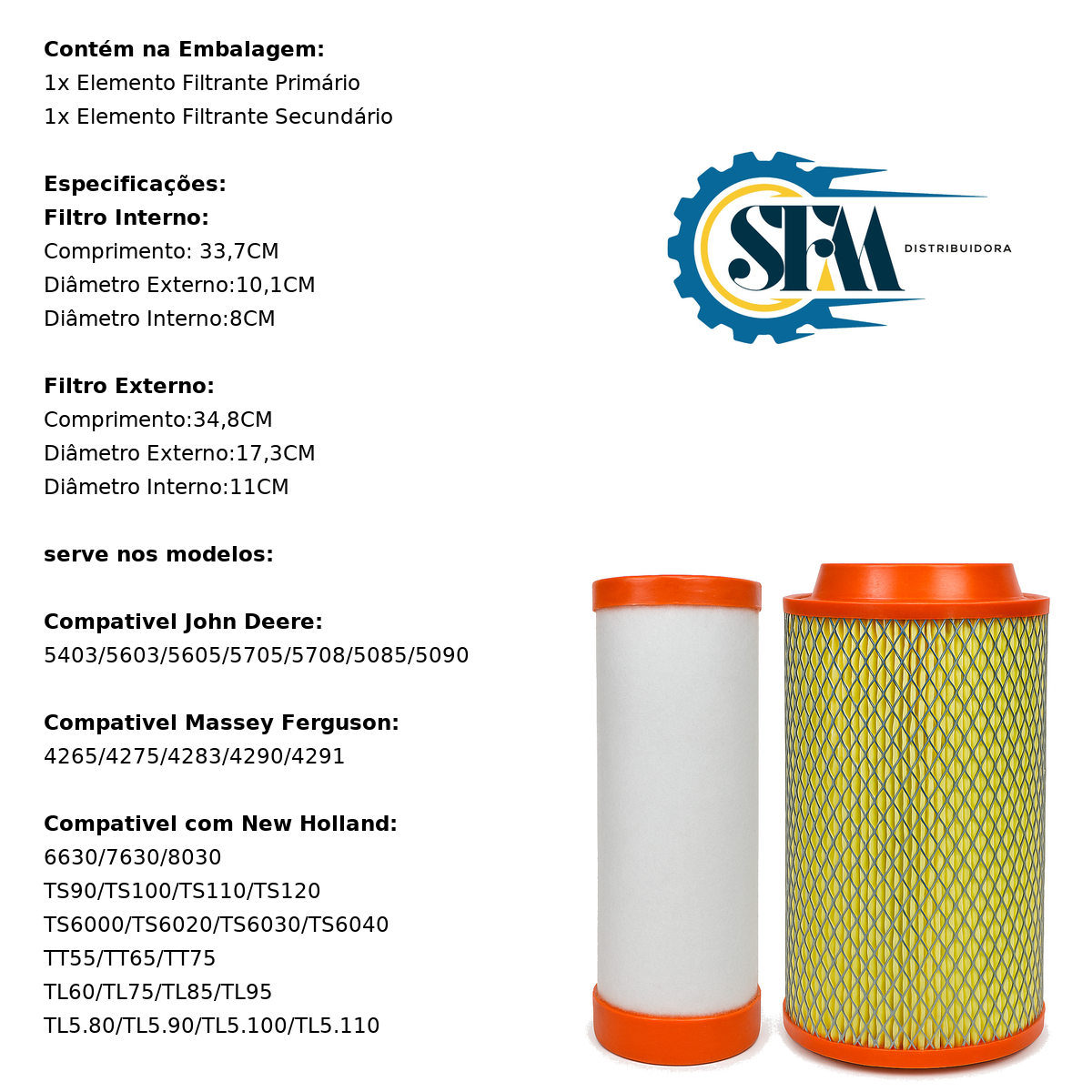 Kit Filtro de Ar interno e externo - 6223619 e 6223618