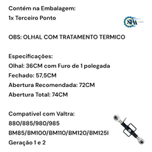 Carregar imagem no visualizador da galeria, Terceiro ponto 57cm fechado e 72cm aberto com olhais de 36mm - 80288200
