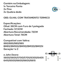 Carregar imagem no visualizador da galeria, Kit Terceiro ponto 57cm fechado e 72cm aberto com olhais de 36mm com pinos e quebra dedos- 80288200
