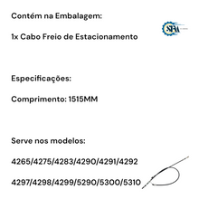 Carregar imagem no visualizador da galeria, Cabo do freio de mão 1515mm - 3811660
