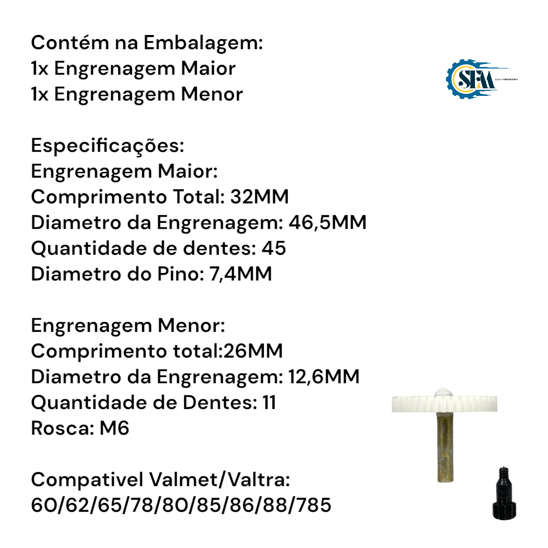Kit Engrenagem e Pinhão do Alternador - 115540 e 115550