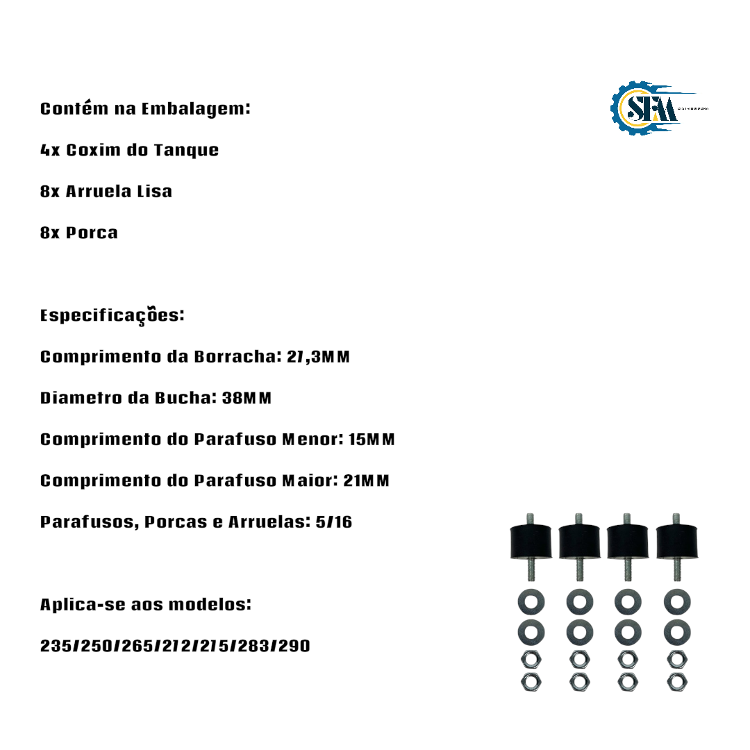 Kit Coxins Amortecedores do tanque - 3148108