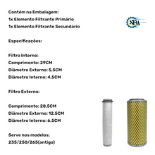 Carregar imagem no visualizador da galeria, 2710800/DA1103 / 2710801/DA1552 - ELEMENTO FILTRANTE COMPLETO
