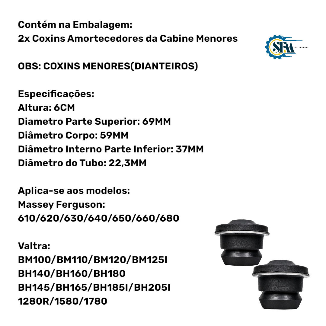 Kit Coxins Amortecedores menores da cabine - 80875000