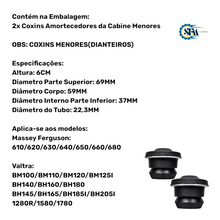 Carregar imagem no visualizador da galeria, Kit Coxins Amortecedores menores da cabine - 80875000
