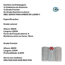 Carregar imagem no visualizador da galeria, 828171 / 188660 / 3147552 - KIT GRADES FRONTAL E LATERAIS COM EMBLEMA LINHA X
