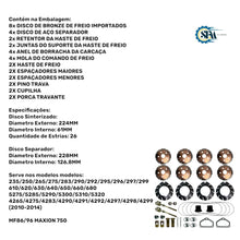 Carregar imagem no visualizador da galeria, Kit Completo disco de freio banhado a óleo - 1860964 e 1860965
