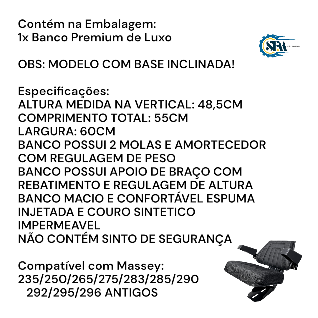 Banco de luxo assento inclinado com apoio de braços - 2800980